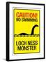 Caution Loch Ness Monster-null-Framed Art Print