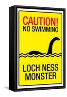 Caution Loch Ness Monster-null-Framed Stretched Canvas