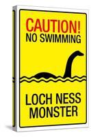 Caution Loch Ness Monster-null-Stretched Canvas