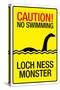 Caution Loch Ness Monster-null-Stretched Canvas