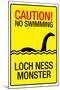 Caution Loch Ness Monster-null-Mounted Art Print