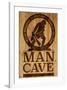 Caution! Man Cave-SM Design-Framed Art Print