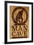 Caution! Man Cave-SM Design-Framed Art Print