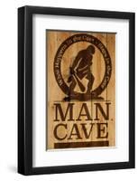 Caution! Man Cave-SM Design-Framed Art Print