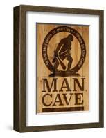 Caution! Man Cave-SM Design-Framed Art Print