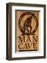 Caution! Man Cave-SM Design-Framed Art Print