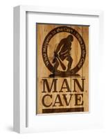 Caution! Man Cave-SM Design-Framed Art Print