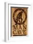 Caution! Man Cave-SM Design-Framed Art Print