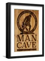 Caution! Man Cave-SM Design-Framed Art Print