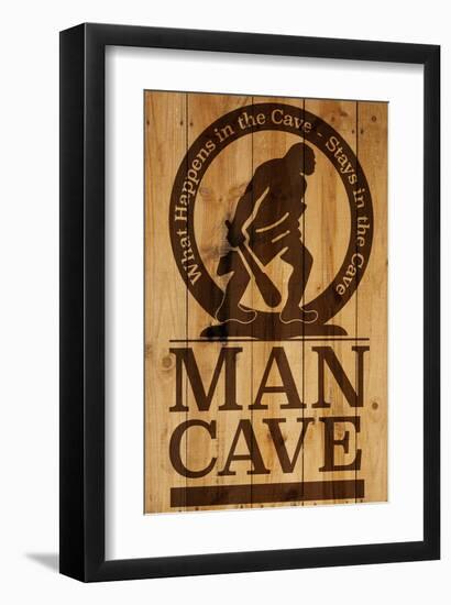 Caution! Man Cave-SM Design-Framed Art Print