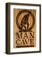 Caution! Man Cave-SM Design-Framed Art Print