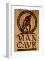 Caution! Man Cave-SM Design-Framed Art Print