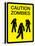 Caution Zombies Sign Art Poster Print-null-Stretched Canvas