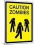 Caution Zombies Sign Art Poster Print-null-Mounted Poster