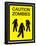 Caution Zombies Sign Art Poster Print-null-Framed Poster