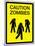 Caution Zombies Sign Art Poster Print-null-Mounted Poster