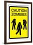 Caution Zombies-null-Framed Art Print