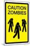 Caution Zombies-null-Mounted Art Print