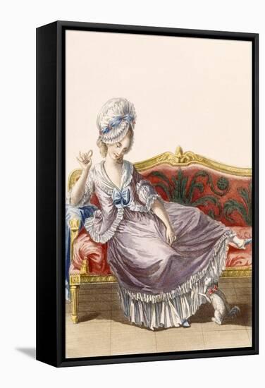 Cavaco a La Polonaise, Engraved by Dupin, Plate from 'Galeries Des Modes Et Costumes Francais'-Pierre Thomas Le Clerc-Framed Stretched Canvas