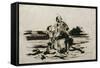 Cavalier arabe traversant un gué-Eugene Delacroix-Framed Stretched Canvas