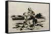 Cavalier arabe traversant un gué-Eugene Delacroix-Framed Stretched Canvas