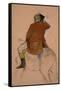 Cavalier en habit rouge-Edgar Degas-Framed Stretched Canvas