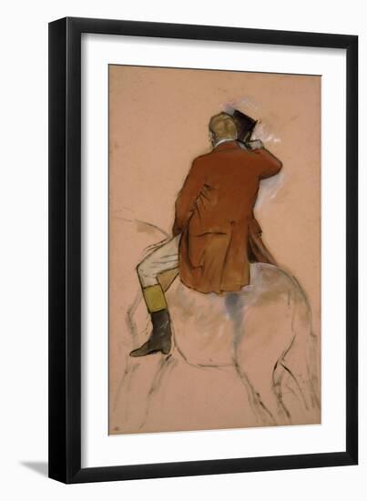 Cavalier en habit rouge-Edgar Degas-Framed Giclee Print