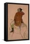 Cavalier en habit rouge-Edgar Degas-Framed Stretched Canvas