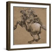 Cavalier, étude d'après la Bataille d'Anghiari-Léonard de Vinci-Framed Giclee Print