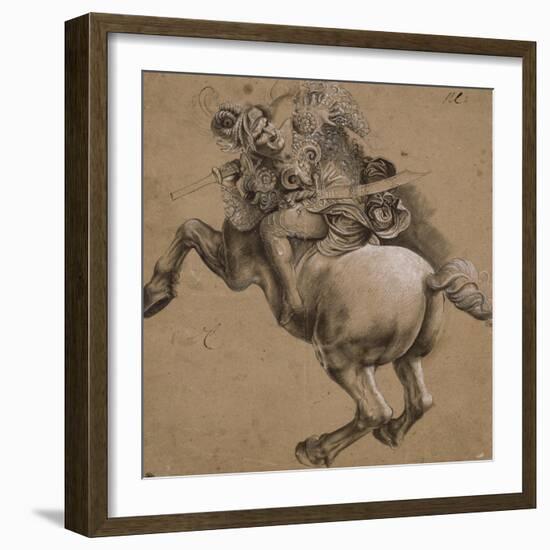 Cavalier, étude d'après la Bataille d'Anghiari-Léonard de Vinci-Framed Giclee Print