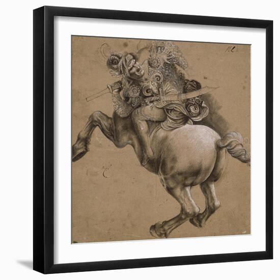 Cavalier, étude d'après la Bataille d'Anghiari-Léonard de Vinci-Framed Giclee Print