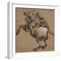 Cavalier, étude d'après la Bataille d'Anghiari-Léonard de Vinci-Framed Giclee Print