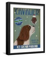 Cavalier King Charles, Brown White, Ice Cream-Fab Funky-Framed Art Print