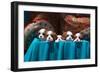 Cavalier Puppies Peeking Out of a Basket-Zandria Muench Beraldo-Framed Photographic Print