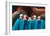 Cavalier Puppies Peeking Out of a Basket-Zandria Muench Beraldo-Framed Photographic Print