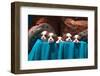 Cavalier Puppies Peeking Out of a Basket-Zandria Muench Beraldo-Framed Photographic Print