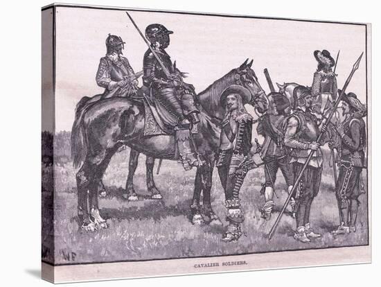 Cavalier Soldiers Ad 1645-Walter Stanley Paget-Stretched Canvas