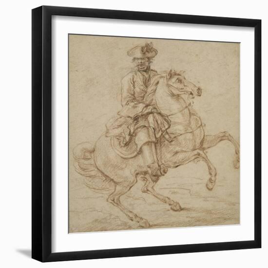 Cavalier sur un cheval piaffant ou caracolant-Charles Parrocel-Framed Giclee Print