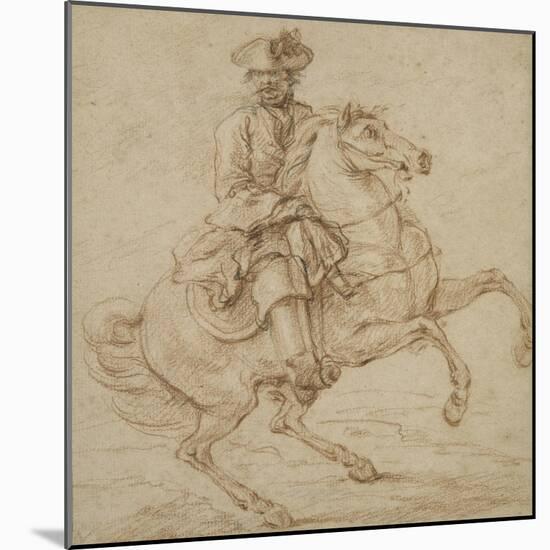 Cavalier sur un cheval piaffant ou caracolant-Charles Parrocel-Mounted Giclee Print