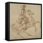 Cavalier sur un cheval piaffant ou caracolant-Charles Parrocel-Framed Stretched Canvas