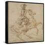 Cavalier sur un cheval piaffant ou caracolant-Charles Parrocel-Framed Stretched Canvas