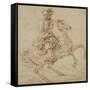 Cavalier sur un cheval piaffant ou caracolant-Charles Parrocel-Framed Stretched Canvas