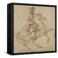 Cavalier sur un cheval piaffant ou caracolant-Charles Parrocel-Framed Stretched Canvas