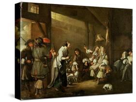 Cavaliers and Companions Carousing in a Barn-Edwaert Collier-Stretched Canvas