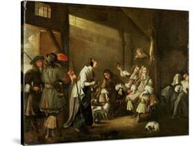 Cavaliers and Companions Carousing in a Barn-Edwaert Collier-Stretched Canvas