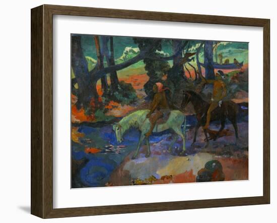 Cavaliers-Riders. Canvas,73 x 92 cm Inv.3270.-Paul Gauguin-Framed Giclee Print