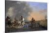 Cavalry Attack at Sunset-Jan Asselijn-Stretched Canvas