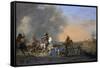 Cavalry Attack at Sunset-Jan Asselijn-Framed Stretched Canvas