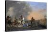 Cavalry Attack at Sunset-Jan Asselijn-Stretched Canvas