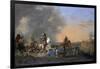 Cavalry Attack at Sunset-Jan Asselijn-Framed Art Print